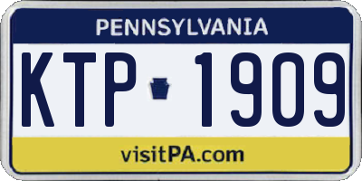 PA license plate KTP1909