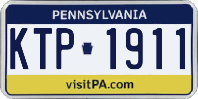 PA license plate KTP1911