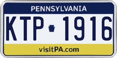 PA license plate KTP1916