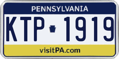 PA license plate KTP1919