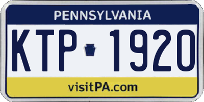 PA license plate KTP1920
