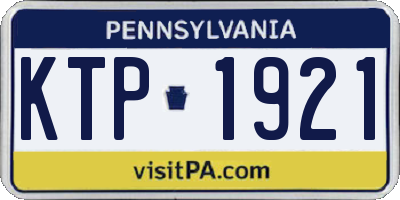 PA license plate KTP1921