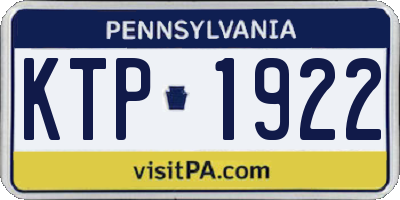 PA license plate KTP1922