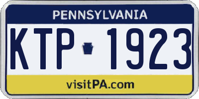 PA license plate KTP1923