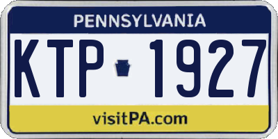 PA license plate KTP1927