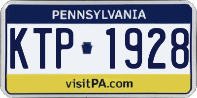 PA license plate KTP1928