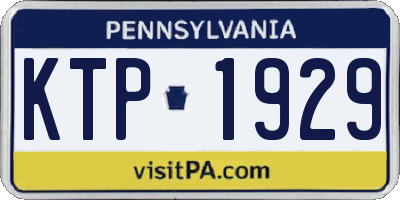 PA license plate KTP1929