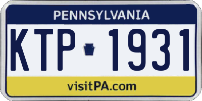 PA license plate KTP1931