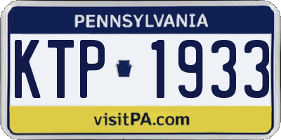 PA license plate KTP1933