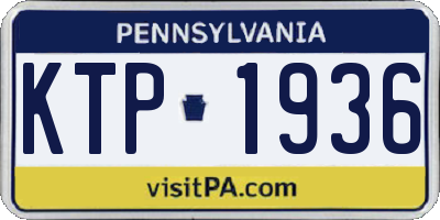 PA license plate KTP1936