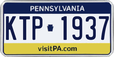 PA license plate KTP1937