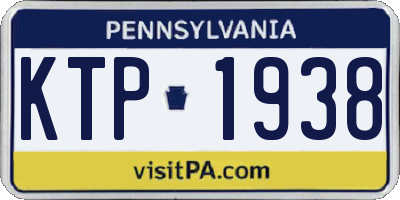 PA license plate KTP1938