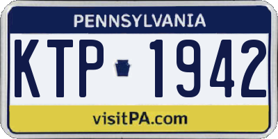 PA license plate KTP1942