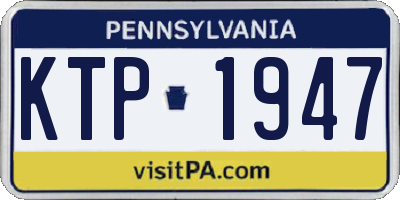 PA license plate KTP1947