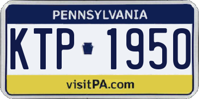 PA license plate KTP1950