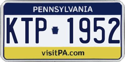 PA license plate KTP1952