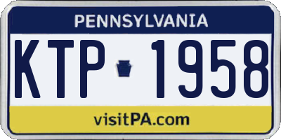 PA license plate KTP1958