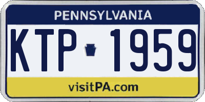 PA license plate KTP1959