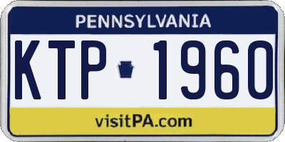 PA license plate KTP1960