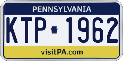 PA license plate KTP1962