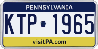 PA license plate KTP1965