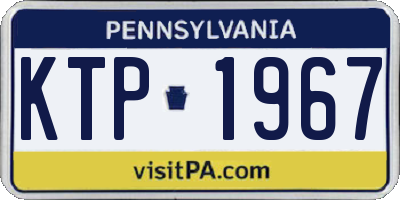 PA license plate KTP1967