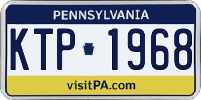 PA license plate KTP1968
