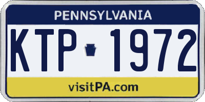 PA license plate KTP1972