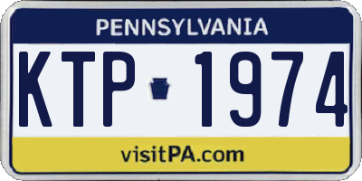 PA license plate KTP1974