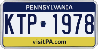 PA license plate KTP1978