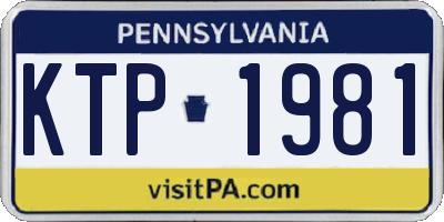 PA license plate KTP1981