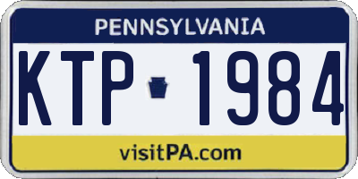 PA license plate KTP1984
