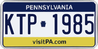 PA license plate KTP1985
