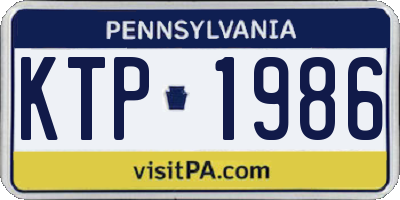 PA license plate KTP1986