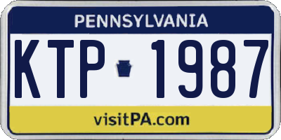 PA license plate KTP1987