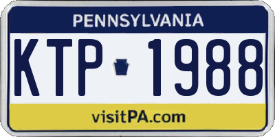 PA license plate KTP1988
