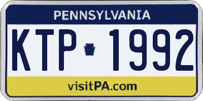 PA license plate KTP1992