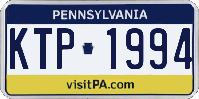 PA license plate KTP1994