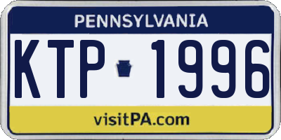 PA license plate KTP1996