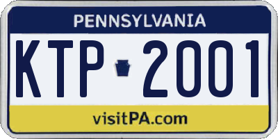 PA license plate KTP2001