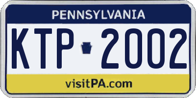 PA license plate KTP2002