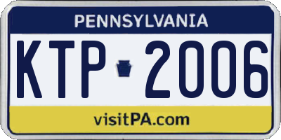 PA license plate KTP2006