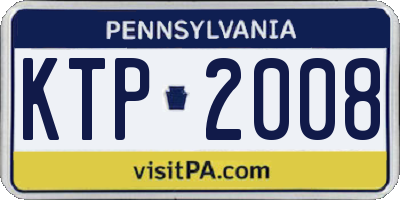PA license plate KTP2008