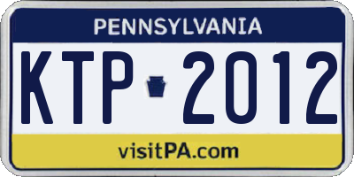 PA license plate KTP2012