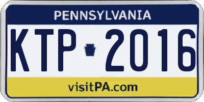 PA license plate KTP2016
