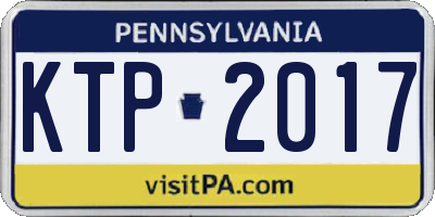 PA license plate KTP2017