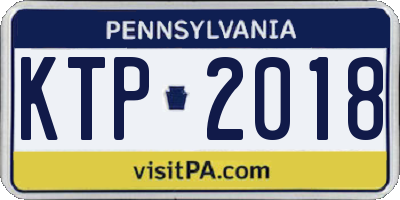 PA license plate KTP2018