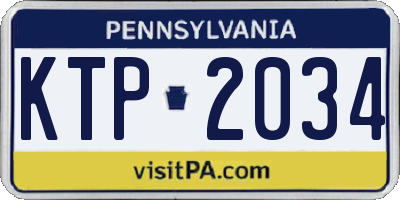 PA license plate KTP2034