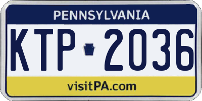 PA license plate KTP2036