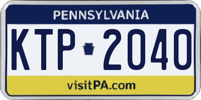 PA license plate KTP2040